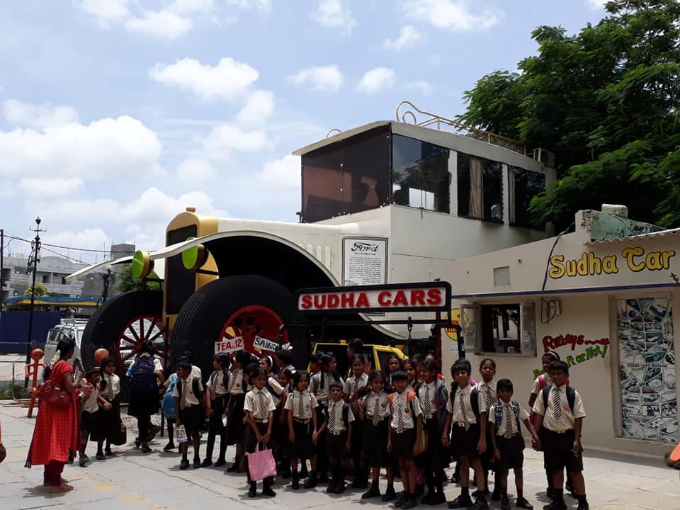 Joshitha school children field trip at car museum